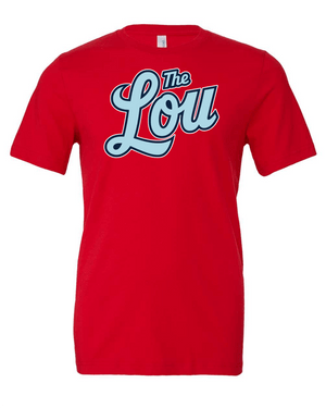 Light Blue 'The Lou' Baseball Script T-Shirt - St. Louis Pride Apparel - 